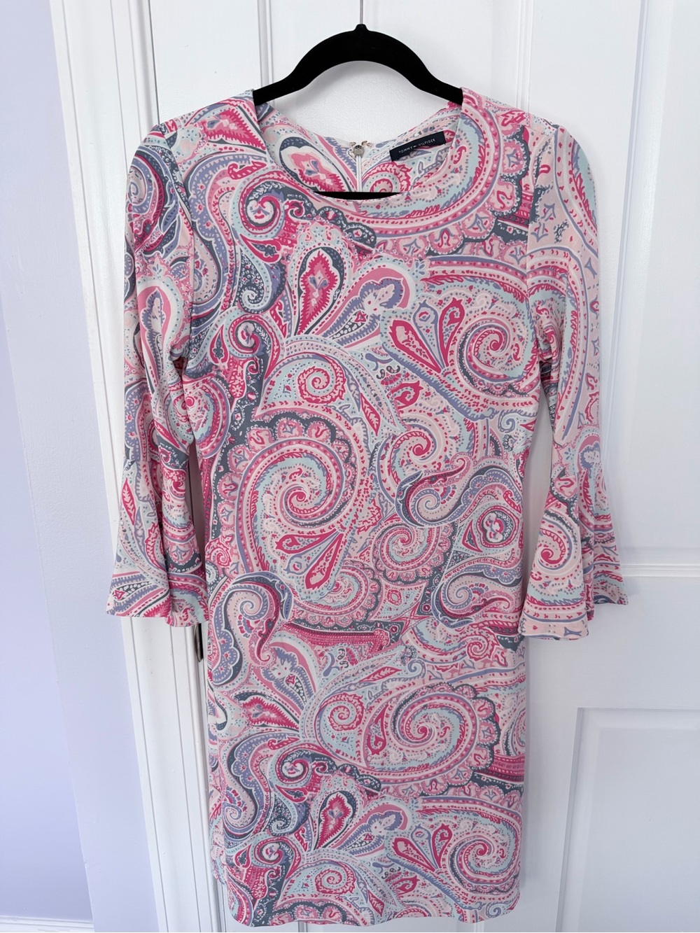 Tommy Hilfiger Pink Paisley Long-Sleeve Sheath Dress